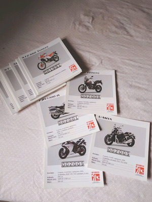 Yamaha cards with motorcycles like new, pack of 40 pieces
