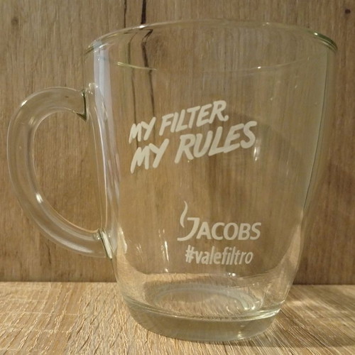 Jacobs glass cup like new for coffee and beverages