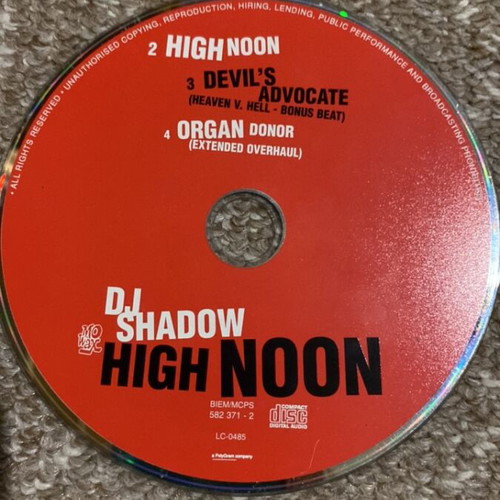 DJ Shadow High Noon CD used, electronic