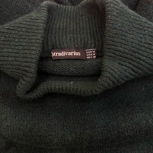 Stradivarius knitted long dress like new, dark green