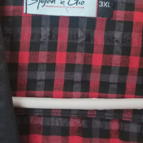 Checked shirt, black and red, 3XL