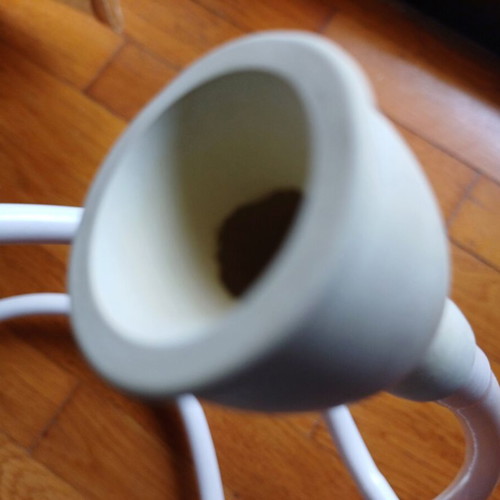 Plastic bathroom shower head used with flexible hose and dual connection
