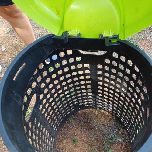 Garbage and recycling bins used, set of 2, 110 lt capacity