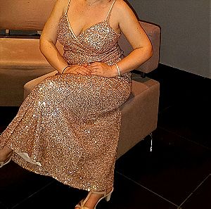 Φόρεμα Forel Maxi με Παγιέτες - Golden Rose