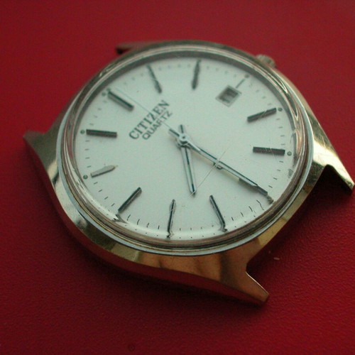 Citizen Quartz vintage watch used, silver, for repair or parts