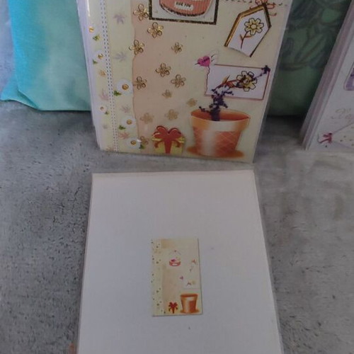 3D Handmade Happy Birthday cards with dried elements, set of 3