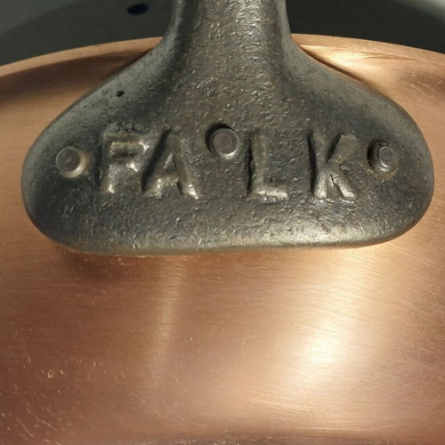 FALK copper sauté pan like new with 18 cm lid