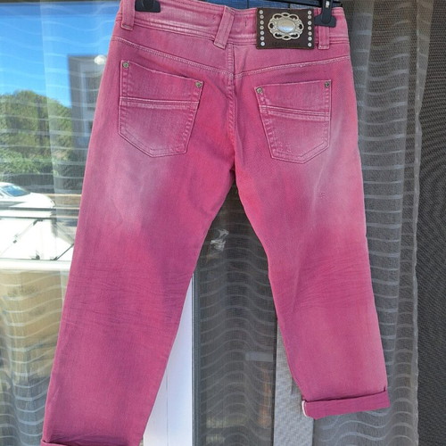 Fracomina pink capri jeans vintage pants used, size 46