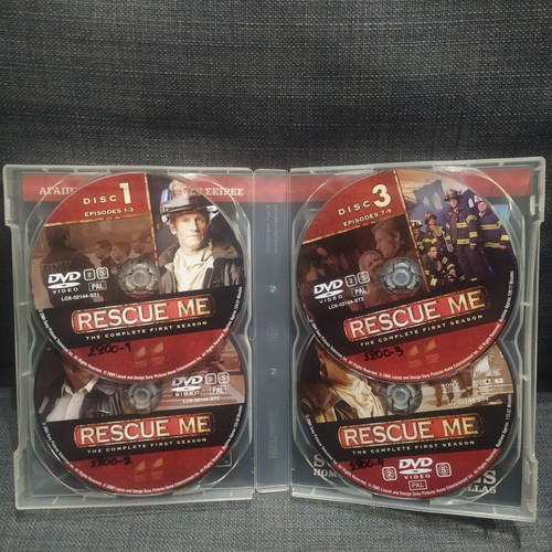 Rescue Me Season 1 DVD used, with Greek subtitles, 4 disc box set