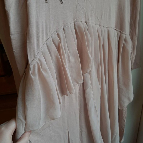 Dusty pink midi dress like new with tulle and bead details