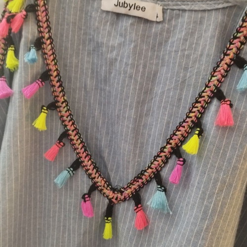 Bat blouse like new, one size, blue with ethnic details