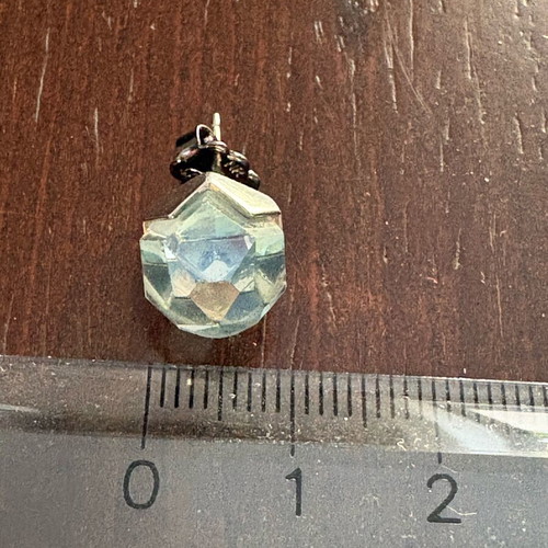 Avon women's stud earrings like new, transparent with pale green-blue tint