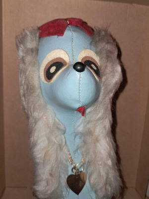 Vintage κουκλάκι σκυλάκι Poodle δερμάτινο μεταχειρισμένο, 60's Japan Dakin Dream Pet