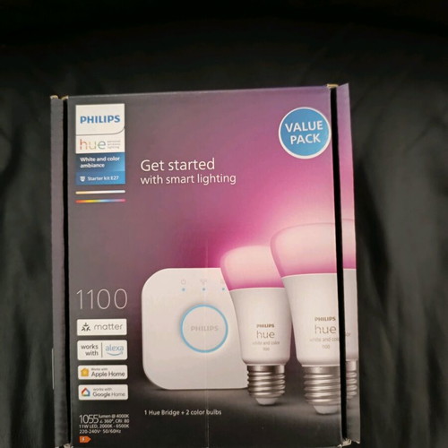 Philips Hue LED Classic Bulb 9W 806-1100lm E27 230V 2000-6500K RGBW Dimmable 2pcs WiFi & Hub