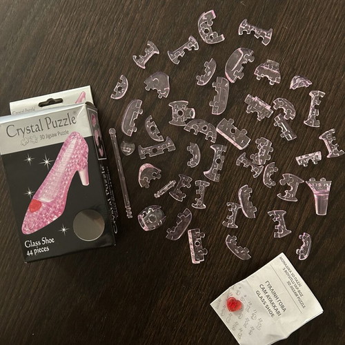Crystal Puzzle Glass Shoe 3D Jigsaw Puzzle 44 Pieces New