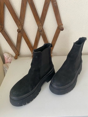 Dune Boots 100% Leather Like New, Black Size 38