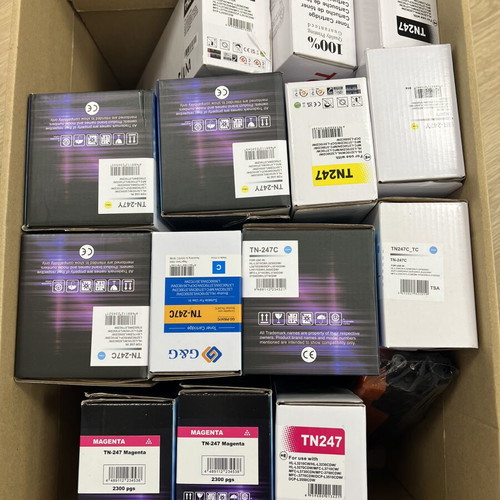 Compatible Toners TN247 like new, pack with black, yellow, cyan, magenta
