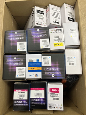 Compatible Toners TN247 like new, pack with black, yellow, cyan, magenta