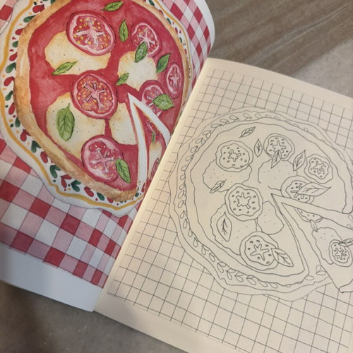 Anti-stress coloring book with watercolor