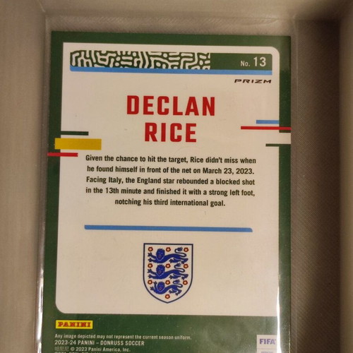 Declan Rice Optic Silver England card like new, Panini Donruss Fifa 2023-24