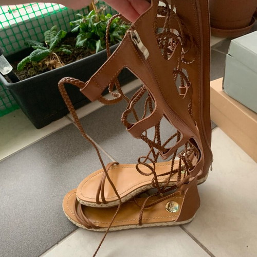 Gladiator sandals Exe new, camel beige and brown, size 41