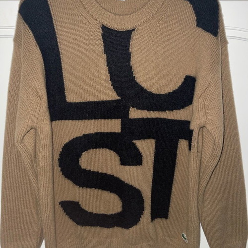 Lacoste sweater new, size Medium, beige and brown