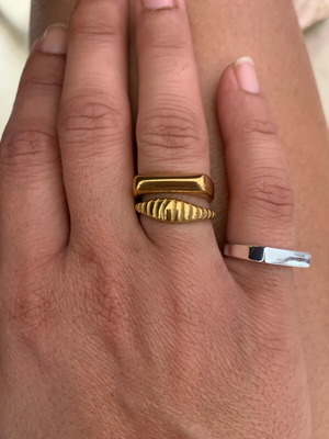 3 gold faux rings new