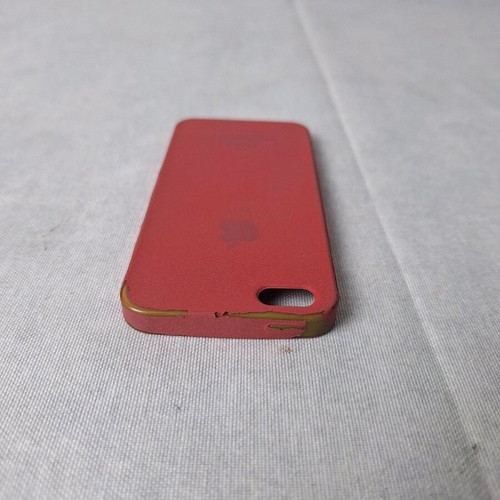 iPhone SE 1st Gen 16GB Space Gray used with red Apple leather case