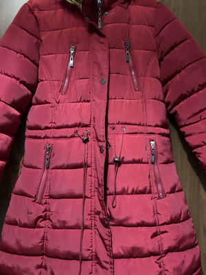 Winter red jacket like new, size M