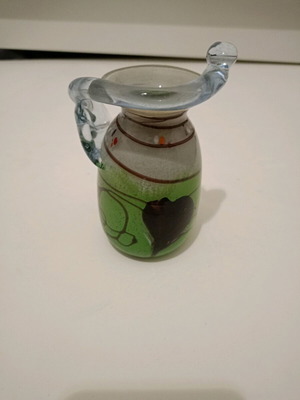 Handmade glass vase like new, height 16