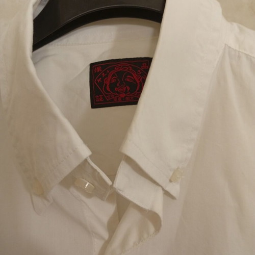 Evisu white shirt with pink logo made in Japan like new, size L