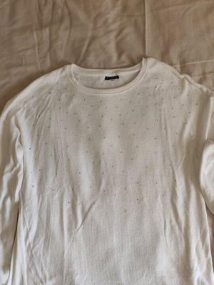 Acne Studios white fine knit sweater with strass like new