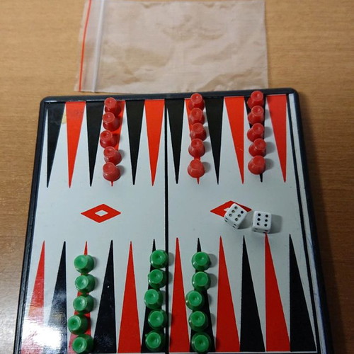 Magnetic Snakes and Ladders and Backgammon used, mini board games