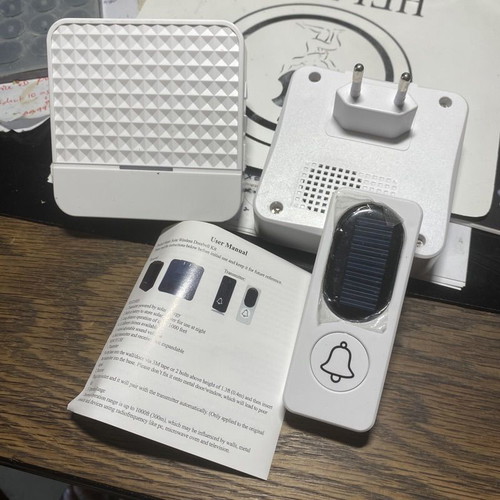 Wireless solar doorbell with 2 receivers new