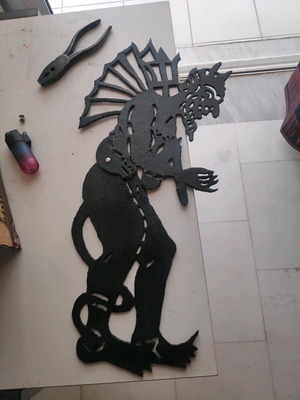Carved Kostis Devil figure, height 50 cm, thick cardboard, new