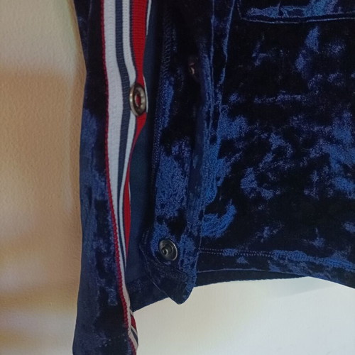 SugarFree hooded shirt Large used, dark blue with side buttons