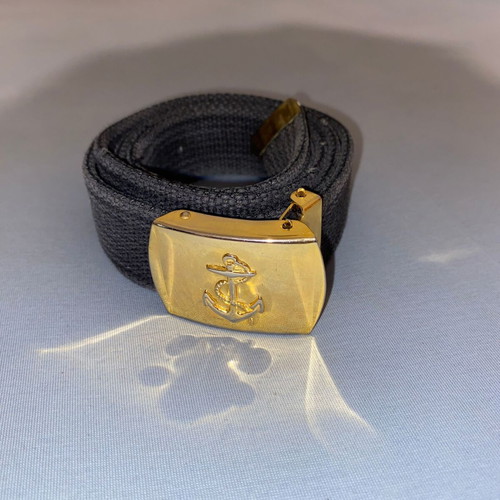 Men's authentic navy belt length 110 cm