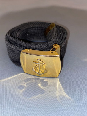 Men's authentic navy belt length 110 cm
