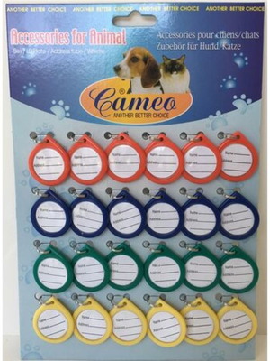 Plastic pet tag new, 1 piece