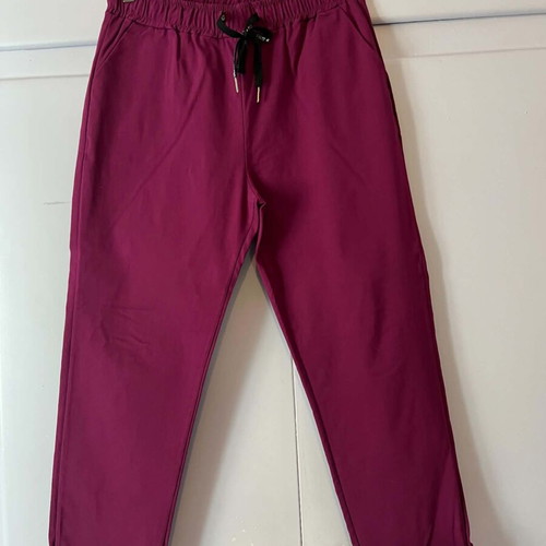 Dress2unDress women's elastic fabric jogger pants in magenta, new, plus size 3XL