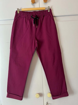 Dress2unDress women's elastic fabric jogger pants in magenta, new, plus size 3XL