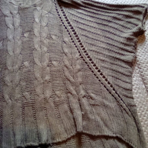 Paranoia asymmetrical sweater used, size L, brown