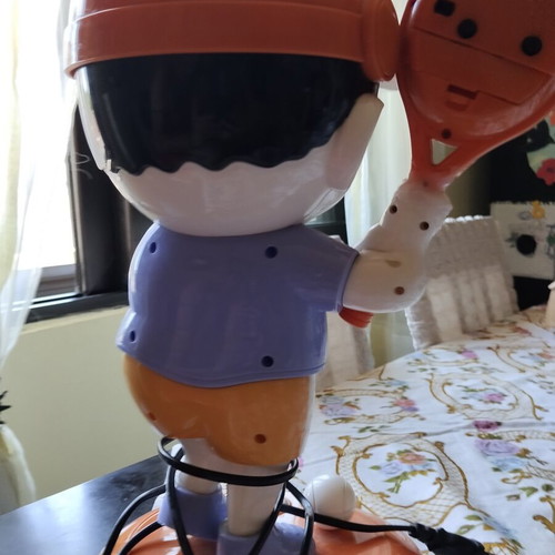 Vintage children's table lamp Horoz HL 047 tennis player used