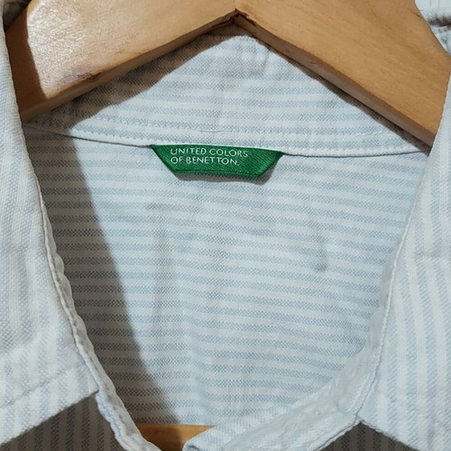 Benetton women's shirt used, size Medium, white, 100% cotton