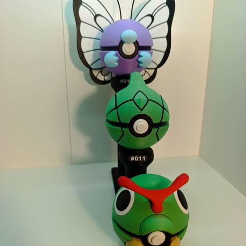 Pokémon Evolution Line Pokéball Clicker Set Caterpie Metapod Butterfree new