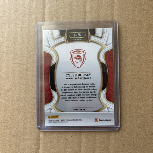 Panini Select EuroLeague Concourse Zebra SSP Case Hit Tyler Dorsey Olympiacos card like new