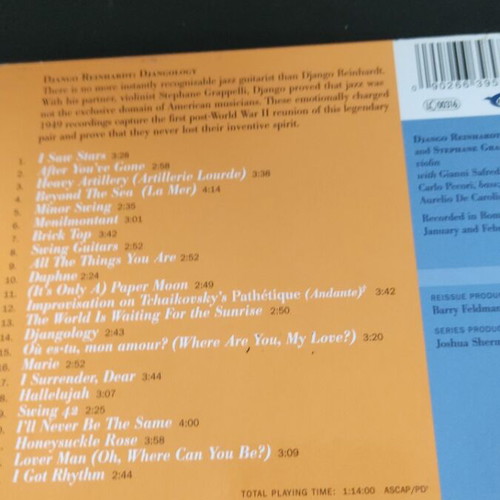Django Reinhardt Djangology CD like new, jazz