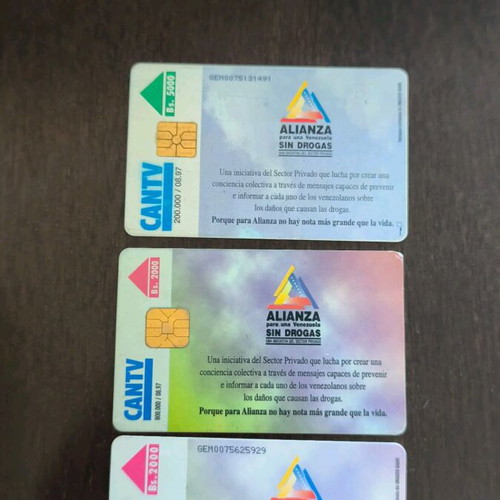 Venezuela phone cards used, pack of 3