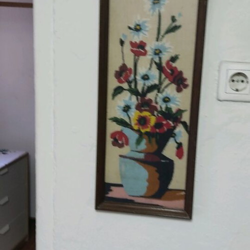 Hand-embroidered framed paintings set of 2 like new