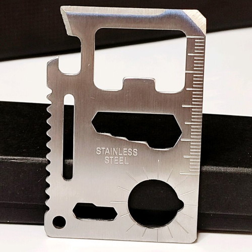 Multipurpose Pocket Survival Tool new, stainless steel, credit card size